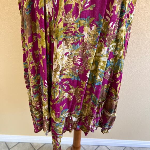 Vintage Floral Sleeveless Mini Slip Dress Green Purple size XL fairycore - Picture 8 of 9